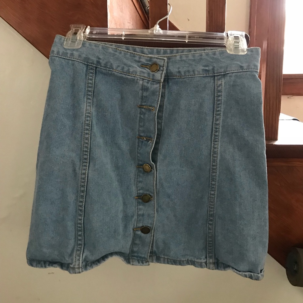 Denim button up skirt